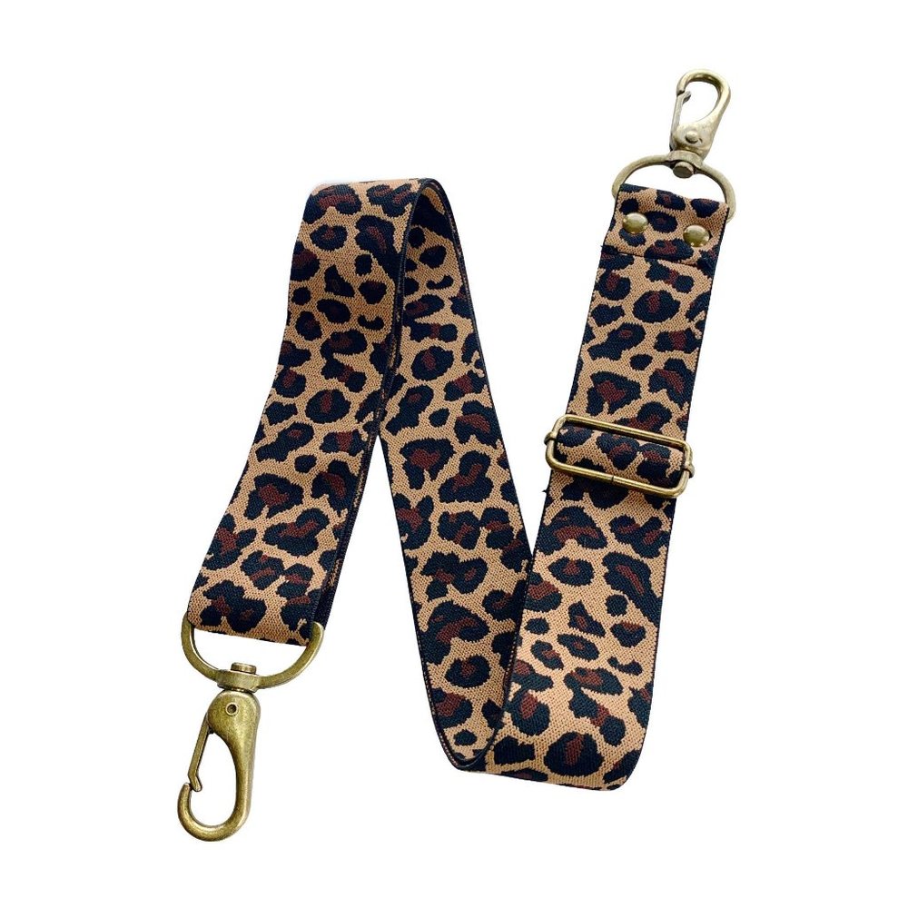 Brown Leopard Canvas Interchangeable Purse Strap